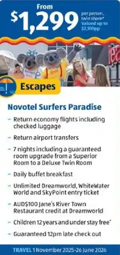 ALDI Novotel Surfers Paradise offer
