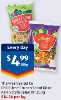 ALDI The Fresh Salad Co Chilli Lime Crunch Salad Kit or Asian Style Salad Kit offer
