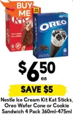 Drakes Nestle Ice Cream Kit Kat Sticks, Oreo Wafer Cone or Cookie Sandwich offer