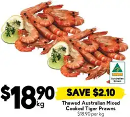 Drakes Thawed Australian Mixed Cooked Tiger Prawns offer