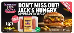 Drakes Slape & Sons Cheeseburger Sausages offer