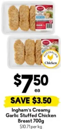 Drakes Ingham's Creamy Garlic Stuffed Chicken Breast offer