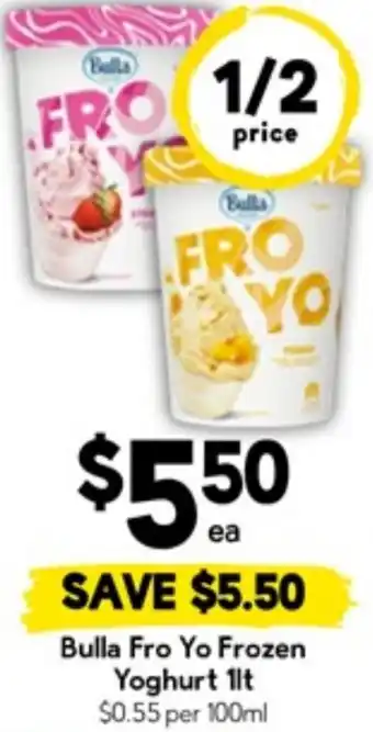 Drakes Bulla Fro Yo Frozen Yoghurt offer