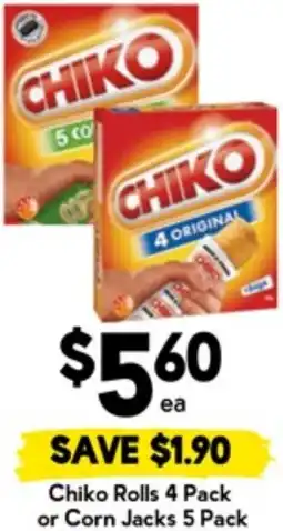 Drakes Chiko Rolls or Corn Jacks offer