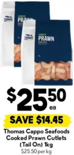 Drakes Thomas Cappo Seafoods Cooked Prawn Cutlets offer
