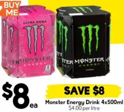 Drakes Monster Energy Drink offer