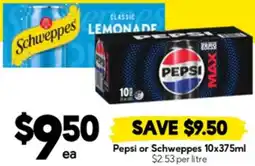 Drakes Pepsi or Schweppes offer