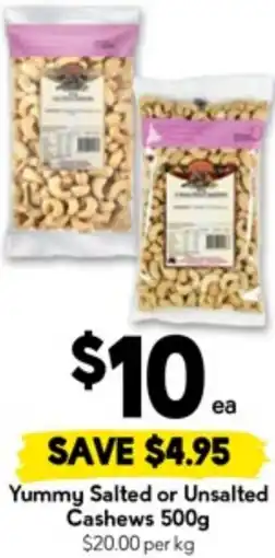 Drakes Yummy Salted or Unsalted Cashews offer