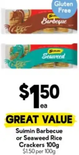 Drakes Suimin Barbecue or Seaweed Rice Crackers offer