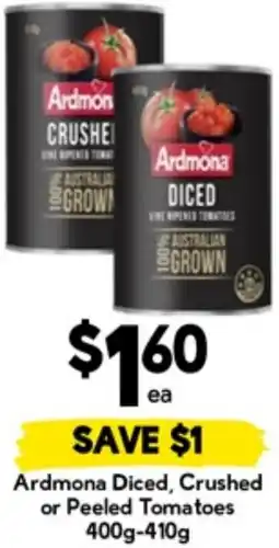 Drakes Ardmona Diced, Crushed or Peeled Tomatoes offer