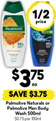 Drakes Palmolive Naturals or Palmolive Men Body Wash offer