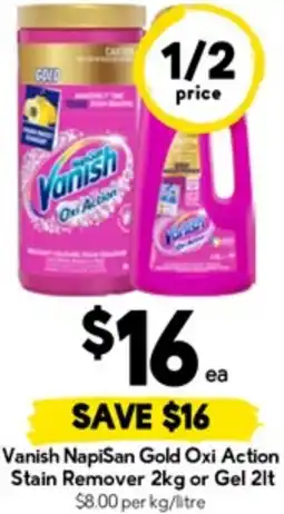 Drakes Vanish Napisan Gold Oxi Action Stain Remover or Gel offer
