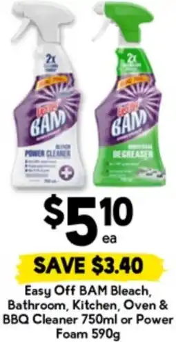 Drakes Easy Off BAM Bleach, Bathroom, Kitchen, Oven & BBQ Cleaner or Power Foam offer