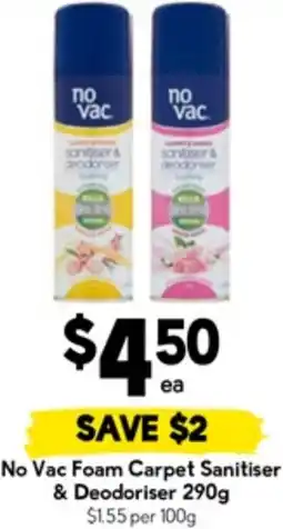 Drakes No Vac Foam Carpet Sanitiser & Deodoriser offer