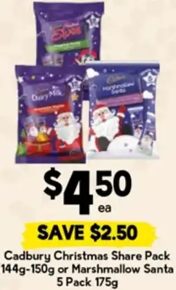 Drakes Cadbury Christmas Share Pack or Marshmallow Santa offer