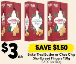 Drakes Bisko Trad Butter or Choc Chip Shortbread Fingers offer