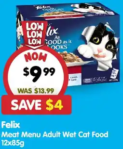 PetO Felix Meat Menu Adult Wet Cat Food offer