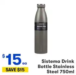 BIG W Sistema drink bottle stainless steel offer