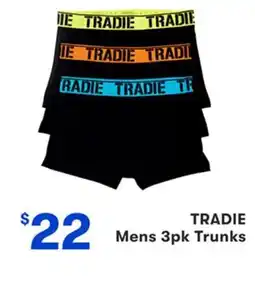 BIG W TRADIE Mens 3pk Trunks offer