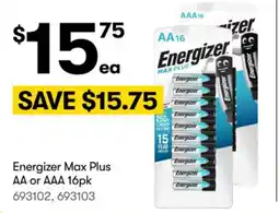 BIG W Energizer max plus aa or aaa offer