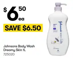 BIG W Johnsons body wash dreamy skin offer