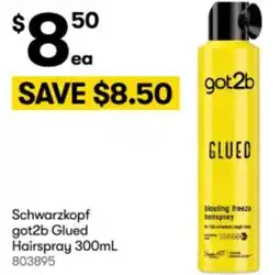 BIG W Schwarzkopf got2b glued hairspray offer