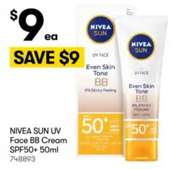BIG W Nivea sun uv face bb cream spf50+ 50ml offer
