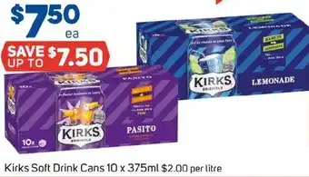 Kirks Soft Drink Cans