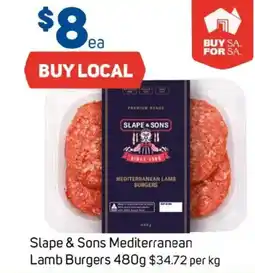 Foodland Slape & sons mediterranean lamb burgers offer