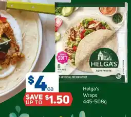 Foodland Helga's wraps offer