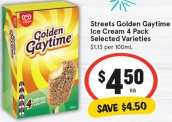 IGA Streets Golden Gaytime Ice Cream offer