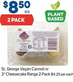 Foodland St. george vegan cannoli or 3" cheesecake range offer
