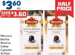 Foodland Moccona barista reserve coffee capsules offer
