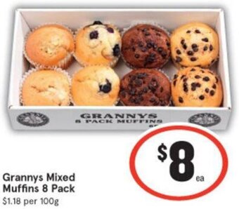 IGA Grannys Mixed Muffins 8 Pack offer