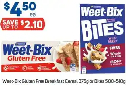 Foodland Weet-bix gluten free breakfast cereal or bites offer
