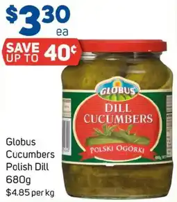 Foodland Globus cucumbers polish dill offer