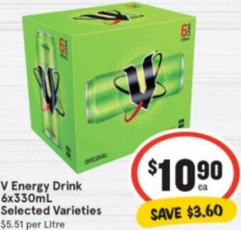 IGA V Energy Drink 6x330ml offer