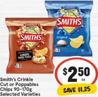 IGA Smith's Crinkle Cut Or Poppables Chips 90-170g offer