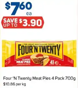 Foodland Four 'n twenty meat pies offer