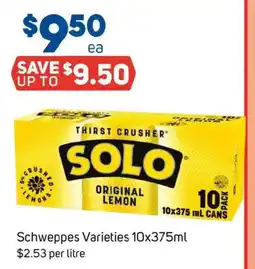 Foodland Schweppes varieties offer