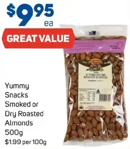 Foodland Yummy snacks smoked or dry roasted almonds offer