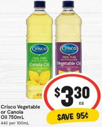 IGA Crisco Vegetable Or Canola Oil 750ml offer