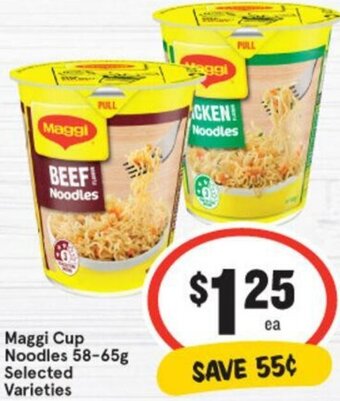 IGA Maggi Cup Noodles 58-65g offer