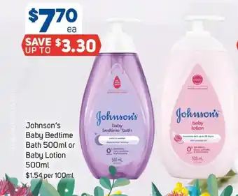 Foodland Johnson's baby bedtime bath or baby lotion offer