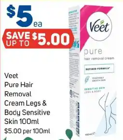 Foodland Veet pure hair removal cream legs & body sensitive skin offer