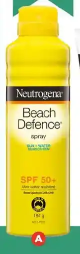 Foodland Neutrogena beach defence sunscreen spray spf50+ offer