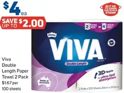 Foodland Viva double length paper towel offer