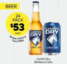 Foodland Carlton dry bottles or cans offer