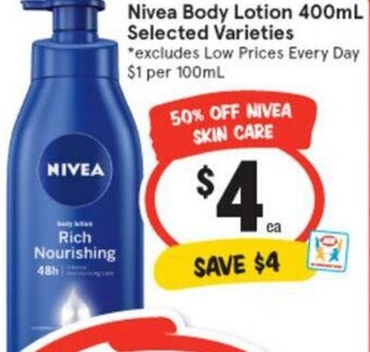 IGA Nivea Body Lotion 400ml offer
