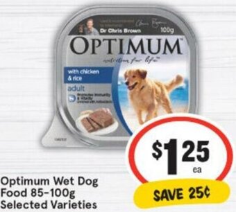 IGA Optimum Wet Dog Food 85-100g offer